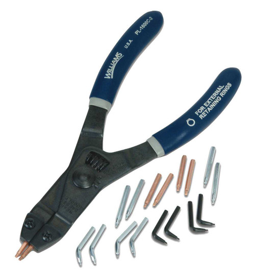 3/32" Williams Retaining Ring External Pliers with Tips - JHWPL-1600C2 Pro Torque Tools