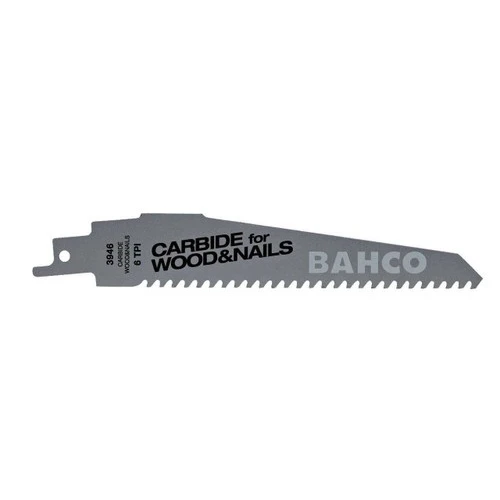 Bahco Carbon Tipped Reciprocating Saw Blade For Wood With Nail And Wall Demolition 6 TPI, 9", 1 Pack - 3946-228-6-DSL-1P