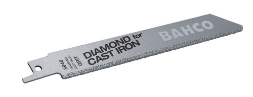 Bahco Diamond Grit Reciprocating Saw Blade For Cutting Wood, Cast Iron And Ceramic Grit TPI, 6", 1 Pack - 3946-150-DG-ST-2P   Bahco Diamond Grit Reciprocating Saw Blade For Cutting Wood, Cast Iron And Ceramic Grit TPI, 6", 1 Pack - 3946-150-DG-ST-2P