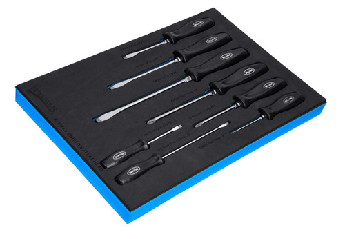 Williams Endurogrip Screwdriver Set in 1/3 Foam Drawer Insert 8 Pcs - JHWF100P-8MD