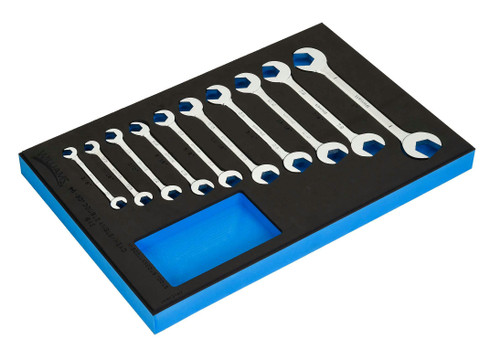 Williams Double Open End Angle Wrench Set in 1/3 Foam Drawer Inset (3/8 to 1) 10 Pcs - JHWF3782