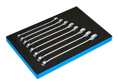 17 - 24 MM Williams SUPERCOMBO Combination Wrench Set in 1/3 Foam Drawer Inset 12 Pt 8 Pcs - JHWFMWS-18A2