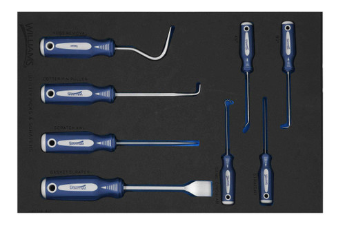 Williams Pick Set in 1/3 Foam Drawer Inset 8 Pcs - JHWFPKS-8UT Pro Torque Tools