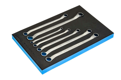 Williams Double Head 10° Offset Box End Wrench Set in 1/3 Foam Drawer Inset 7 Pcs - JHWFWS-7707