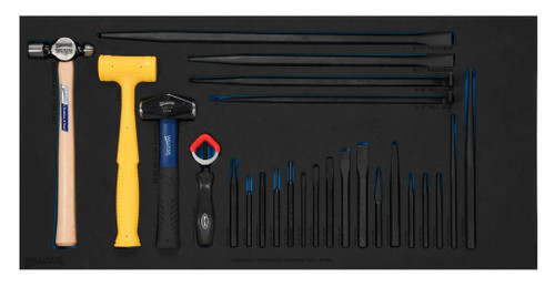 Williams Hammer Chisel & Punch Set in 3/3 Foam Drawer Inset 26 Pcs - JHWFHPCRS-26 Pro Torque Tools