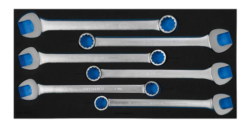 1 5/8 - 2" Williams Polished Chrome SUPERCOMBO Combination Wrench Set in 1/3 Foam Drawer Inset 12 Pt 6 Pcs - JHWFWS1190SCA3 Pro Torque Tools