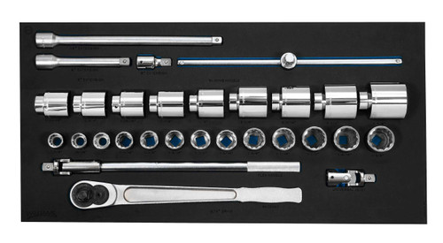 Williams 3/4" Dr Socket and Drive Tool Set in 3/3 Foam Drawer Inset 12 Pt 29 Pcs - JHWFWSH-29 Pro Torque Tools
