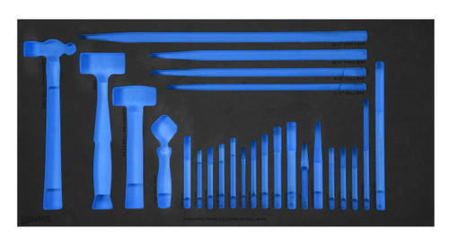 Williams 3/3 Foam Drawer Inset Only for 26 pc Hammer, Chisel & Punch Set - JHWFHPCRS-2633FM