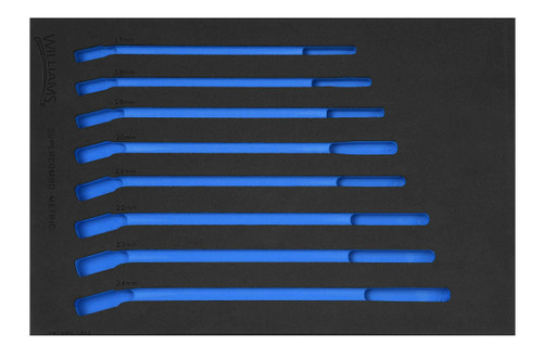 17 - 24 MM Williams 1/3 Foam Drawer Inset Only for SUPERCOMBO Combination Wrench Set 12 Pt 8 Pcs - JHWFMWS-18A213FM Pro Torque Tools