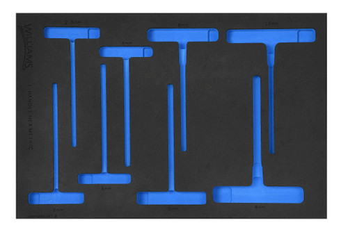 2 - 10 MM Williams 1/3 Foam Drawer Inset Only for Arm T-Key Set 8 Pcs - JHWFMWSHKT-813FM