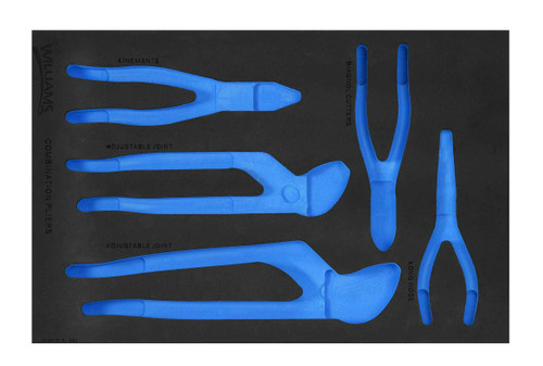Williams 1/3 Foam Drawer Inset Only for Cutting & Utility Plier Set 5 Pcs - JHWFPLS-4GL13FM Pro Torque Tools