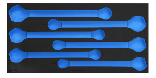 1-5/8 - 2 "Williams 3/3 Foam Drawer Inset Only for SUPERCOMBO Combination Wrench Set 12 Pt 6 Pcs - JHWFWS1190SCA333FM