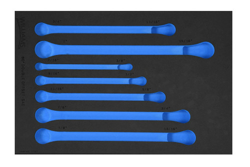 Williams 1/3 Foam Drawer Inset Only for Double Head 10° Offset Box End Wrench Set 7 Pcs - JHWFWS-770713FM
