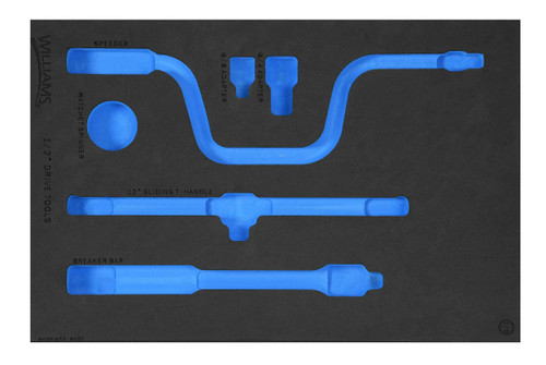 Williams 1/2" Dr 1/3 Foam Drawer Inset Only for Tool Set 6 Pcs - JHWFWSS-6EDT13FM Pro Torque Tools