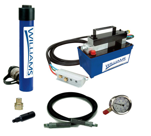 10" Stroke Williams 10T Single Acting Low Profile Cylinder and Single Acting Air Pump - JHW1AP10T10L
