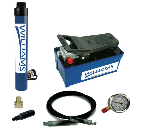 10 Ton 10" Stroke Williams Threaded Hole Cylinder & Single Acting Air Pump - JHW1AP10T10T Pro Torque Tools