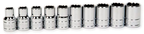 Williams 1/2" Dr Shallow Socket Set 12 Pt 10 Pcs - JHW32930