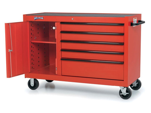 55" x 24" Williams Five-Drawer Roll Cabinet with Bulk Storage Professional Series Roll Cabinet With Bulk Storage Red - JHWW55RC5BS