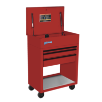 43" Williams Service Cart 3 Drawers with Lid, Rack and Shelf, Red - JHWW32C3