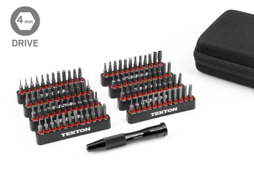 4 MM and 1/4" Tekton Bit Driver and Bit Set with Cases 134 Pcs - DRV99004 New Pro Torque Tools