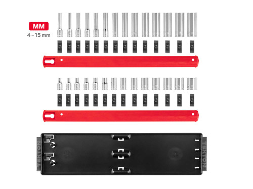 4 - 15 MM Tekton 1/4" Dr Shallow and Deep Socket Set with Rails and Tray 6 Pt 28 Pcs - SHD90211 New Pro Torque Tools