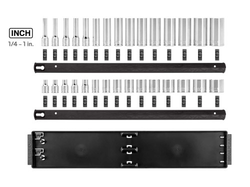 1/4 - 1" Tekton 3/8" Dr Shallow and Deep Socket Set with Rails and Tray 6 Pt 30 Pcs - SHD91209 New Pro Torque Tools