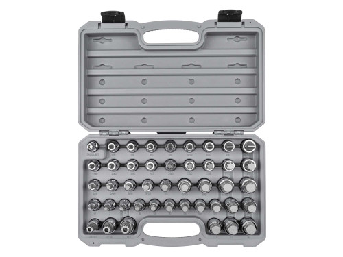 Tekton 1/2" Dr Hex, Torx, TR Triple Square, Phillips, Slotted Bit Socket Set with Case 44 Pcs - SHB92304 New Pro Torque Tools