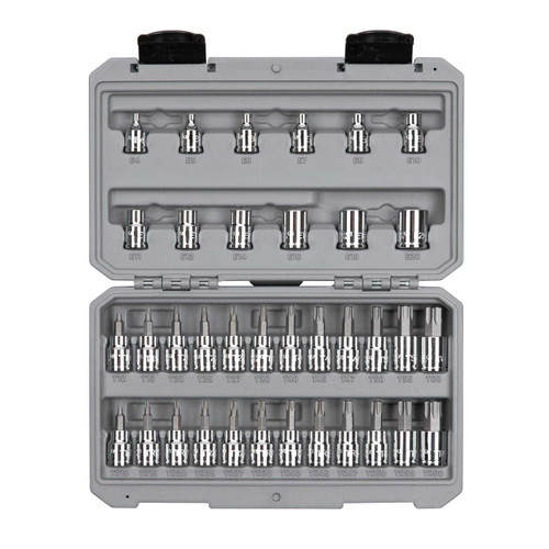 T10 - T60, TR10 - TR60, E4 - E20 Tekton 3/8" Dr Torx/TR Torx Bit & External Star Socket Set with Case 36 Pcs - SKT15402 New Pro Torque Tools