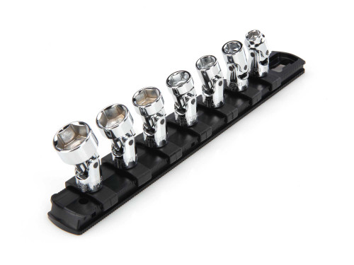 1/4 - 9/16" Tekton 1/4" Dr Shallow Universal Joint Socket Set with Rail 6 Pt 7 Pcs - SHD90109 New Pro Torque Tools