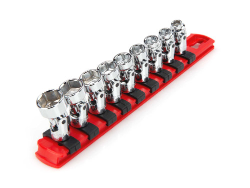 6 - 14 MM Tekton 1/4" Dr Shallow Universal Joint Socket Set with Rail 6 Pt 9 Pcs - SHD90110 New Pro Torque Tools