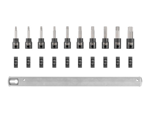 T20 - T60 Tekton 3/8" Dr Torx Impact Bit Socket Set with Rail 10 Pcs - SIB91103 New Pro Torque Tools