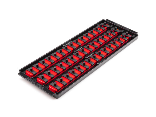 13" Tekton 1/4" Dr 3-Rail Socket Organizer Set 45 Tool Red - OST06145 New Pro Torque Tools