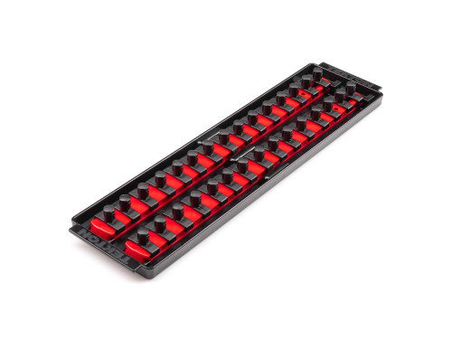 13" Tekton 3/8" Dr 2-Rail Socket Organizer Set 30 Tool Red - OST12130 New Pro Torque Tools