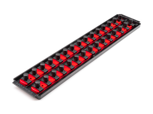 18" Tekton 1/2" Dr 2-Rail Socket Organizer Set 30 Tool Red - OST23130 New Pro Torque Tools