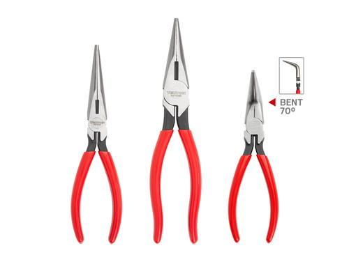 7, 8, 6" 70-Degree Tekton Long Nose Pliers Set 3 Pcs - PGF99101 New Pro Torque Tools
