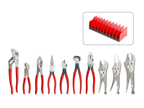 Tekton Gripping, Cutting, and Locking Pliers Set with Rack 10 Pcs - PLR99202 New Pro Torque Tools
