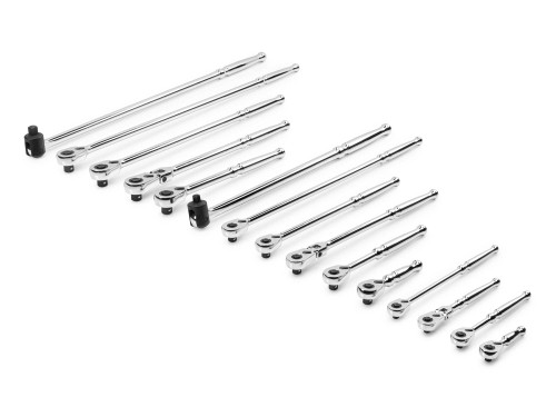 Tekton 1/4, 3/8, 1/2" Dr Quick-Release Ratchet and Breaker Bar Set 15 Pcs - SDR99902 New Pro Torque Tools