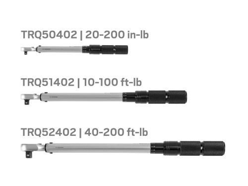 20 In Lbs - 200 Ft Lbs Tekton 1/4, 3/8, 1/2" Dr 90-Tooth Dual-Direction Micrometer Torque Wrench Set 3 Pcs - TRQ95901 New Pro Torque Tools