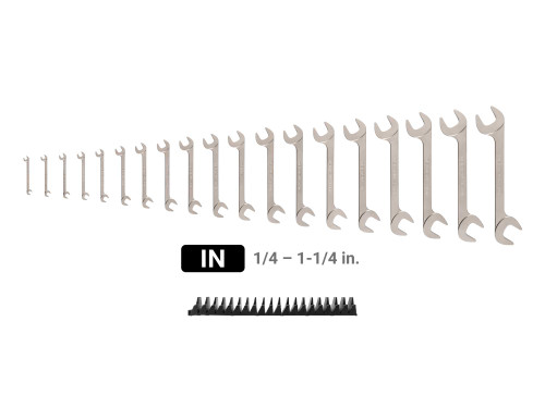 1/4 - 1-1/4" Tekton Angle Head Open End Wrench Set with Modular Organizers 19 Pcs - WAE91503 New Pro Torque Tools