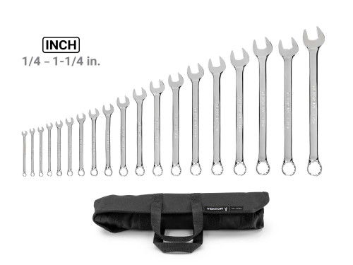 1/4 - 1-1/4" Tekton Combination Wrench Set with Roll 19 Pcs - WCB94103 New Pro Torque Tools
