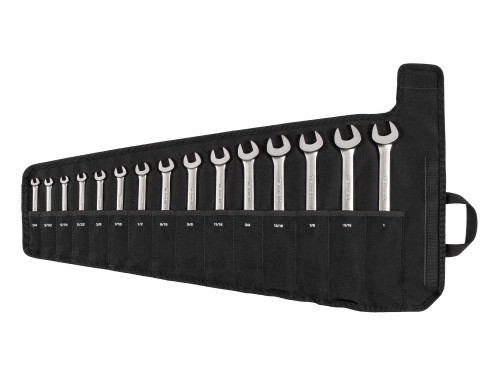 1/4 - 1" Tekton Flex Head Ratcheting Combination Wrench Set with Roll 12 Pt 15 Pcs - WRC95401 New Pro Torque Tools