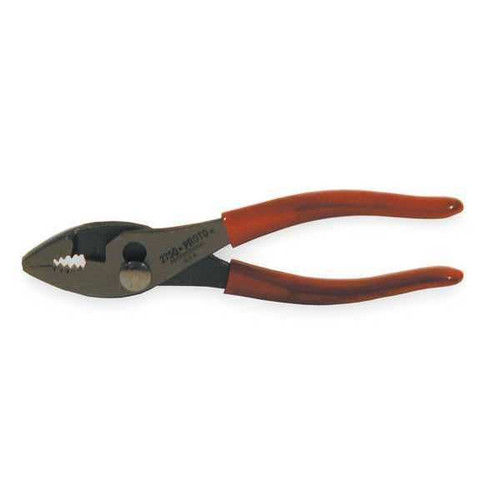 8-1/16" Proto Combination Slip-Joint Pliers with Grip 1 13/64" Jaw Tether Capable Dipped - J278G New Pro Torque Tools