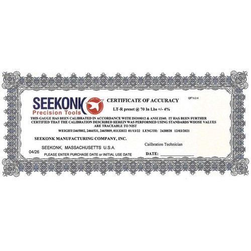 1/2'' Dr 3 - 15 Ft Lbs / 4 - 20.3 Nm Seekonk Ratcheting Powder Coated Preset Slip Type Torque Wrench - MR-1R 1/2