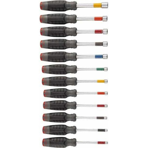 4 - 14 MM Proto Nut Driver Set Ergonomic Handle 12 Pcs 18 1/2" - J1212MNDS