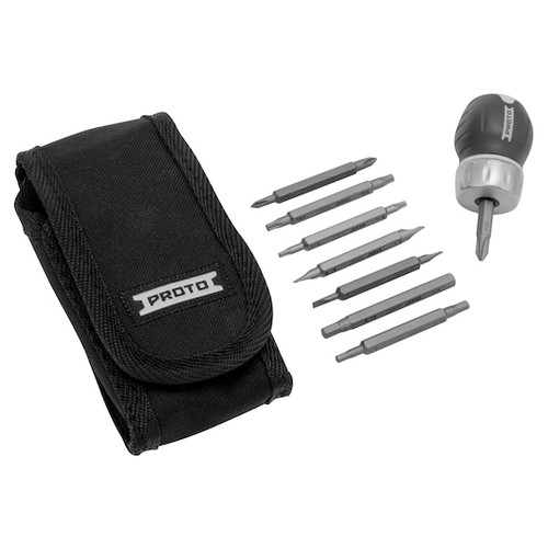 1/4" Proto Ratchet Stubby Screwdriver Set 17 Pcs 6" - J9325