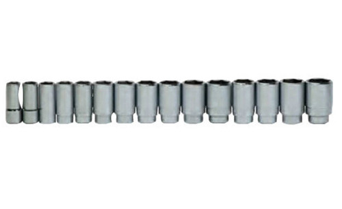 Williams 19 - 60MM Williams 3/4\" Dr Deep Socket 6 Pt 15 Pcs & Rail Clip - 33932 