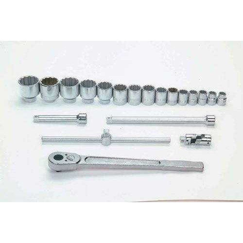 19 - 60MM Williams 3/4" Dr Shallow Socket Tool Set 12 Pt  20 Pcs - MSH-20