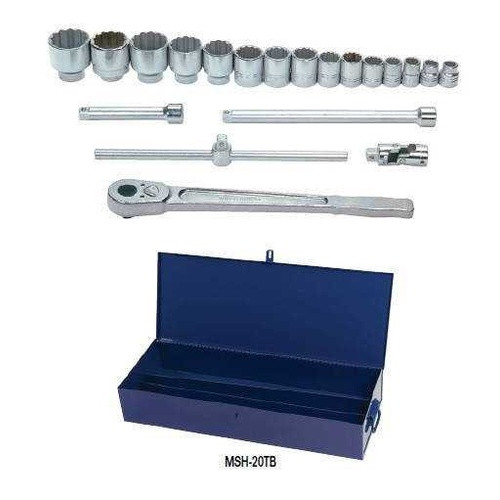 19 - 60MM Williams 3/4" Dr Shallow Socket Tool Set 12 Pt  20 Pcs & Tool Box - MSH-20TB