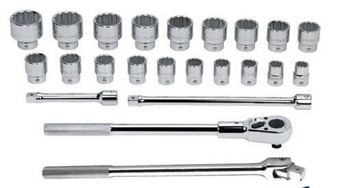 Williams 19 - 46MM Williams 3/4 Dr Shallow Socket and Tool 12 Pt 23 Pcs - 33915