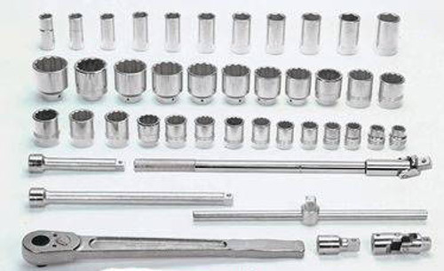 Williams 3/4 - 2 3/8 Williams 3/4 Dr Shallow and Deep Socket and Tool Set 12 Pt 43 Pcs - WSH-43